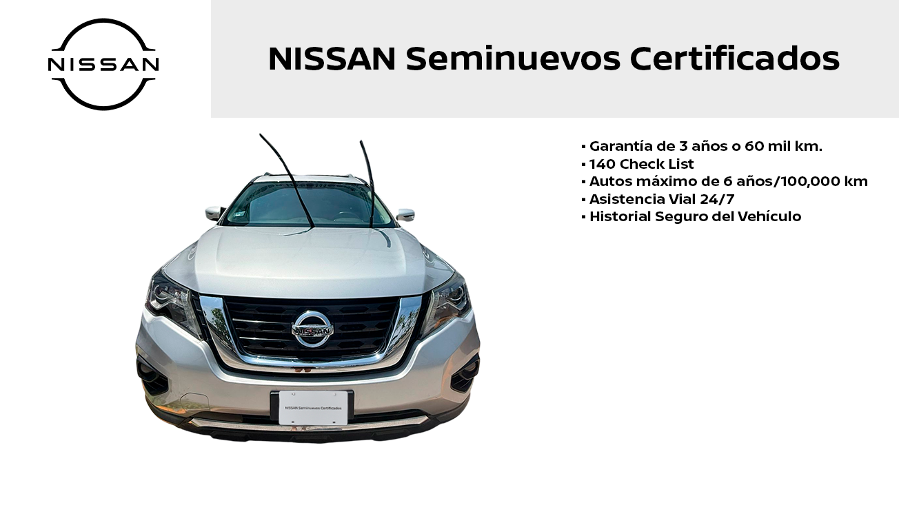 2019 Nissan PATHFINDER 5 PTS EXCLUSIVE CVT PIEL QCP GPS FLED RA-20 4X4